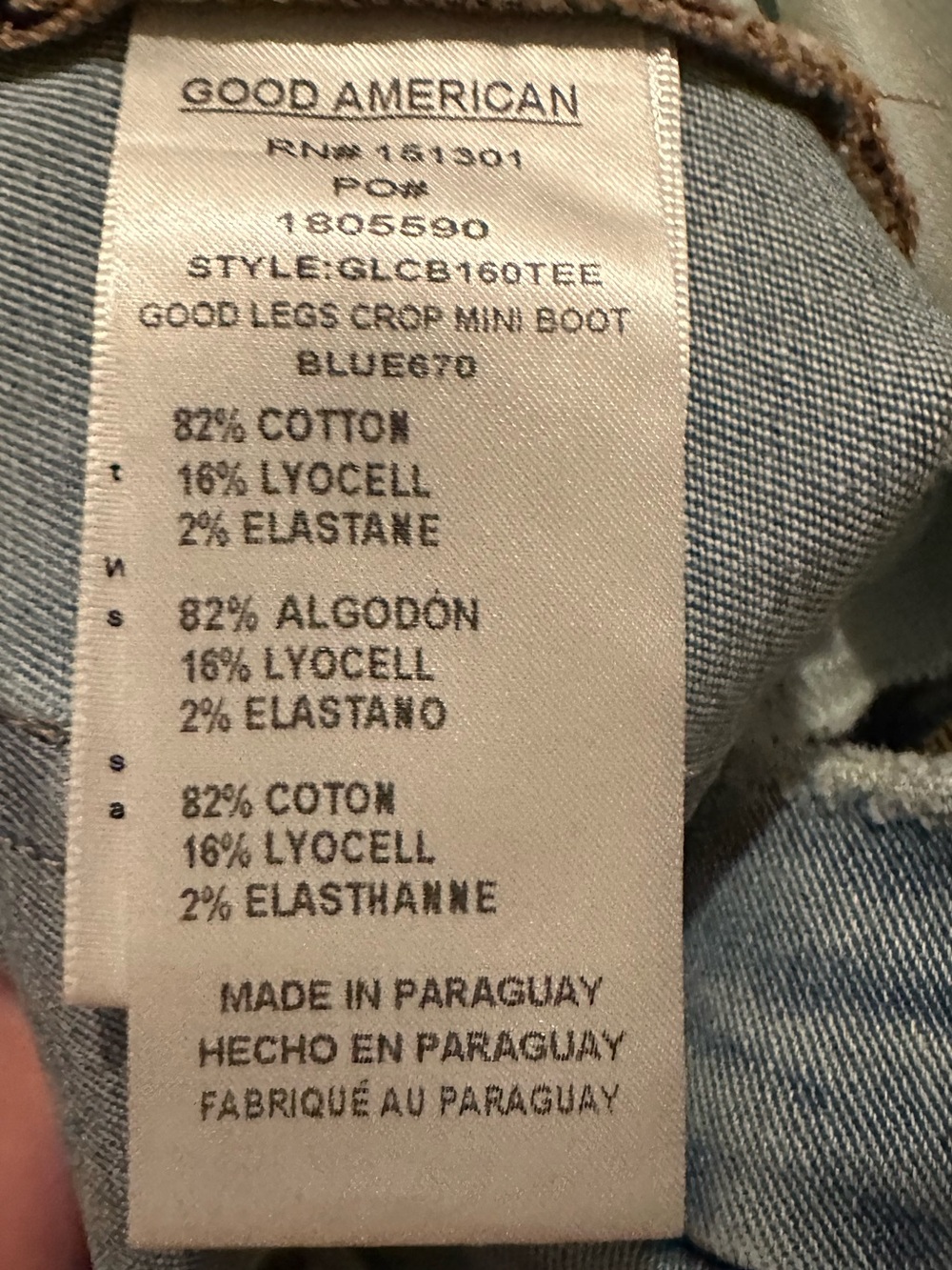 Good American Women's Good Legs Cropped Mini Boot Jeans blue670 - Picture 11 of 13